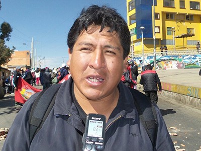 Víctor Quispe, secretario ejecutivo de la Confederación de Fabriles de Bolivia